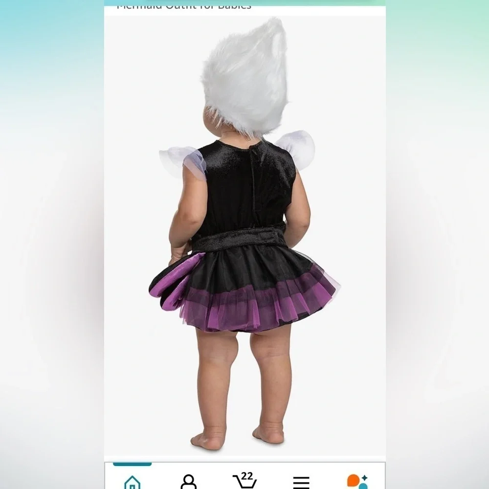 Nwt 12-18 months Official Disney The Little Mermaid  URSULA Costume - Picture 2 of 5